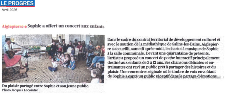 Le Progrès, Concert pour les enfants à Aiglepierre