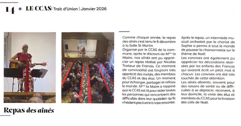 Trait d'Union, Repas des aînés