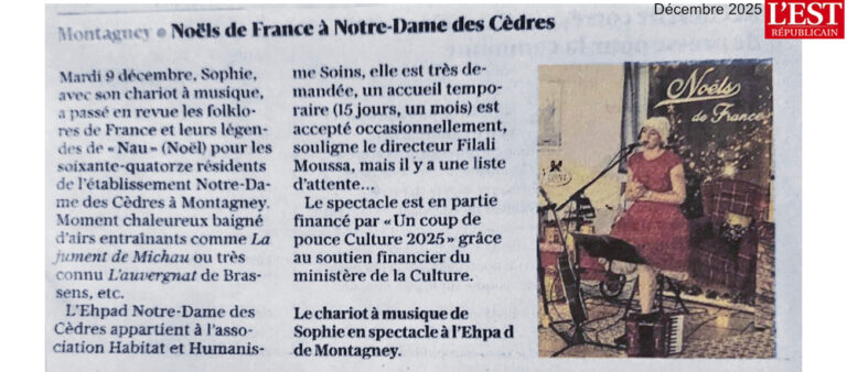 L'Est Républicain, Noël à Notre Dame des Cèdres