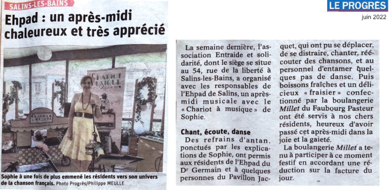 Le Progrès, à L'EHPAD de Salins